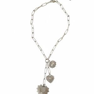 Silver Chain Necklace with Sunflower Charms